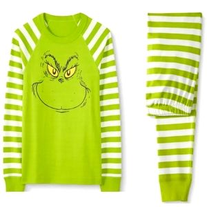 Hanna Andersson DR SEUSS GRINCH Long John Pajamas Set Organic Cotton Unisex XL